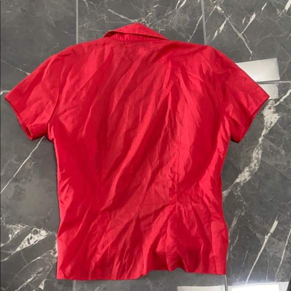 Red Button Down top - Picture 3 of 3